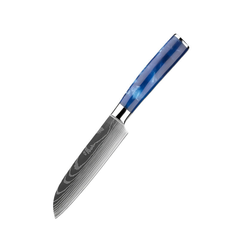 Blue Resin Handle Kitchen Knife Kit