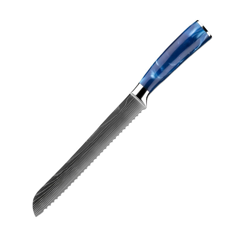 Blue Resin Handle Kitchen Knife Kit