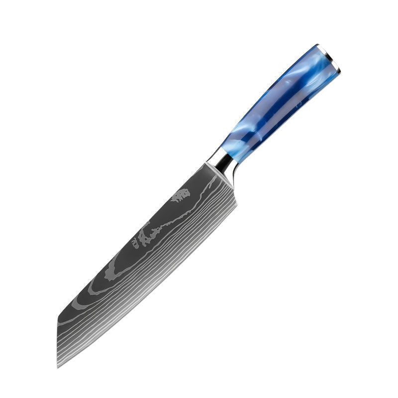 Blue Resin Handle Kitchen Knife Kit